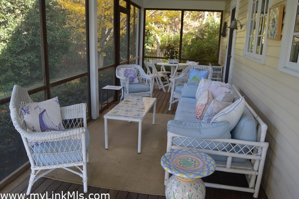 Welcoming entry screened in porch