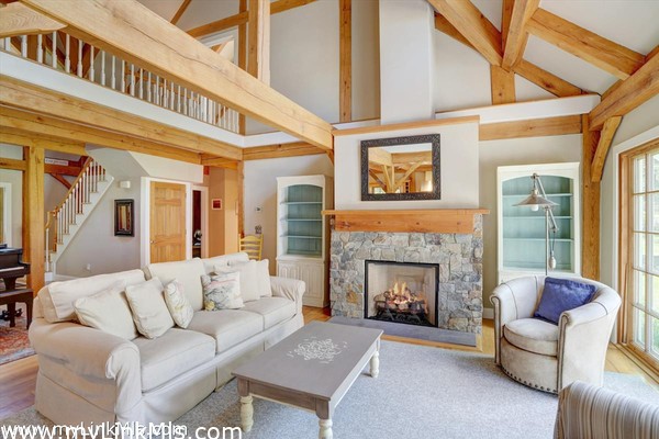 Living Room with french doors to back deck