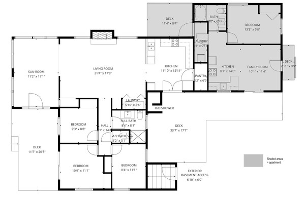 Floor Plan Main House + Apartment