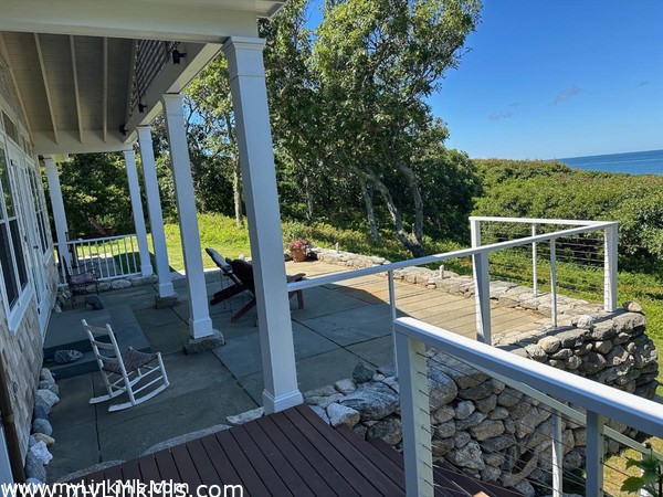 Large Blue Stone Patio Outside Living Room