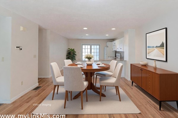 Dining area with view toward kitchen