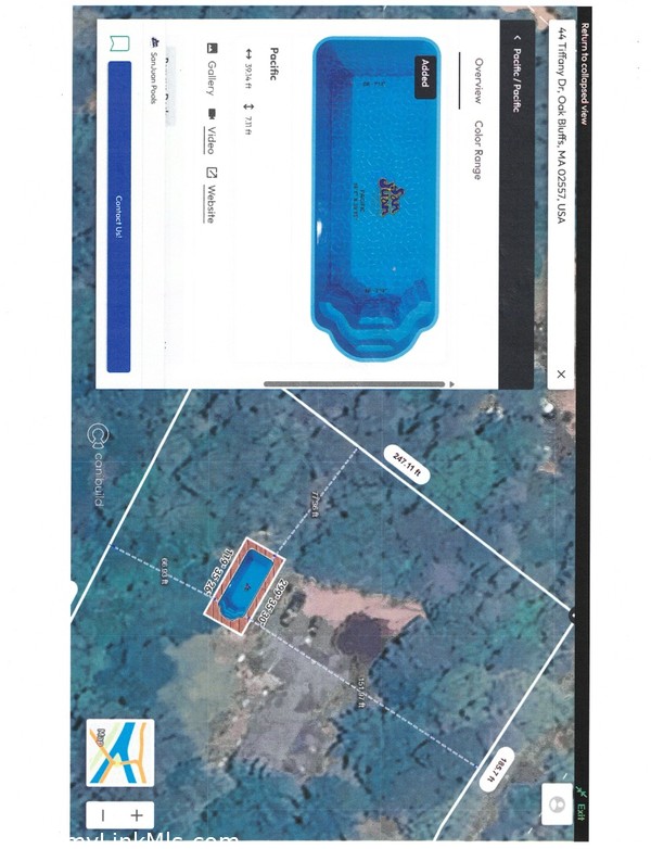 Pool location showing setbacks met