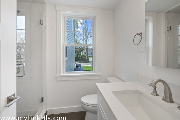 Luxurious first floor full bathroom in accessory dwelling unit.
