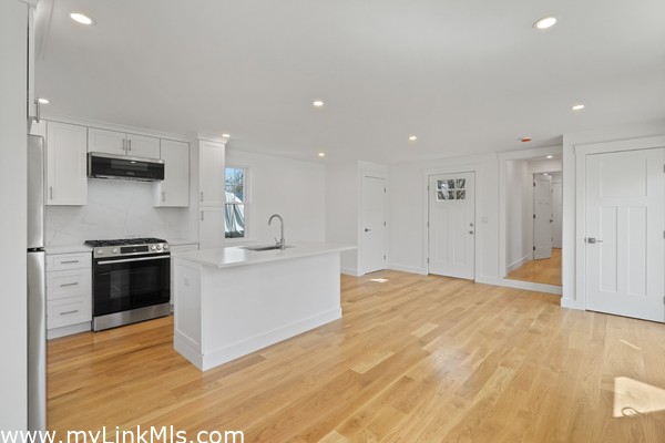 Spacious first kitchen living dining in accessory dwelling unit.