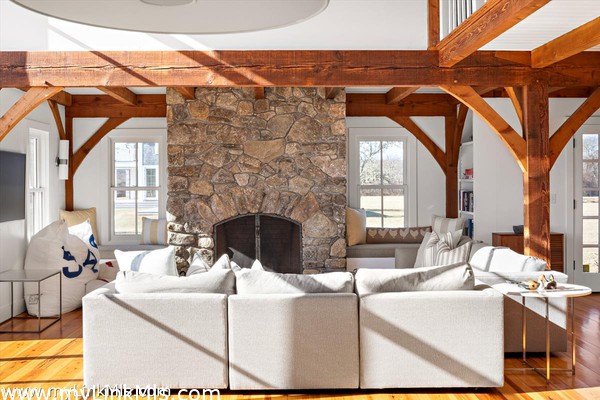 The Guest House Stone Fireplace