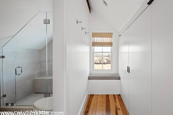 Guest House Primary Bathroom with closets on the right