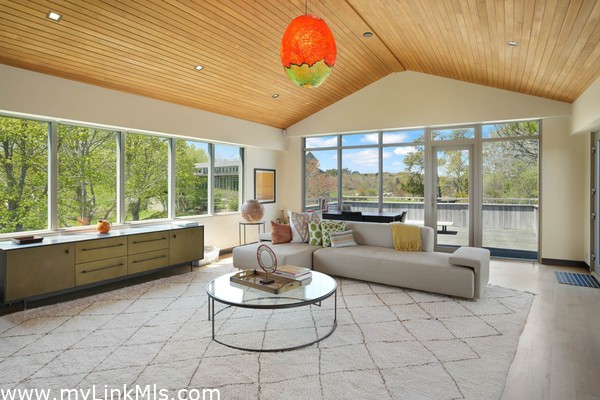 Second floor of pool house living room