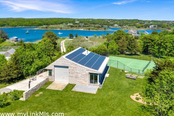 Barn with 6 Car Garage and Gym. Tennis Court