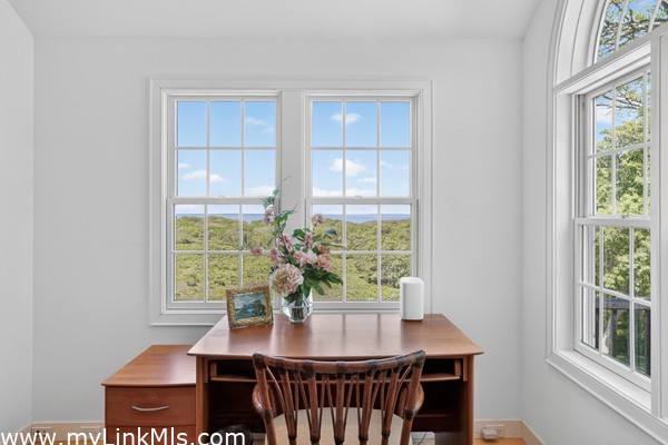 Work from home in paradise with a dedicated workspace overlooking Vineyard Sound