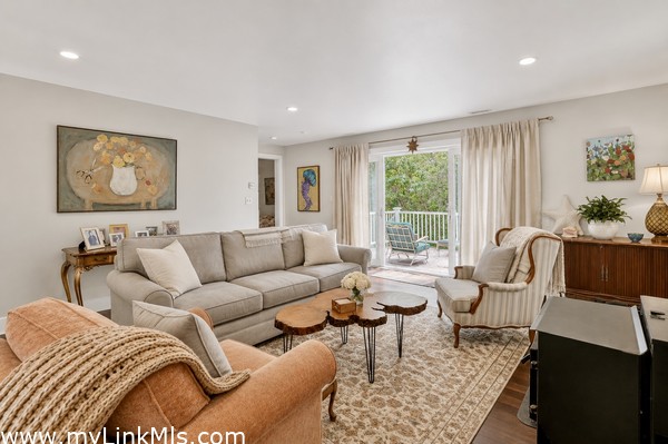 Living room with sliders to deck