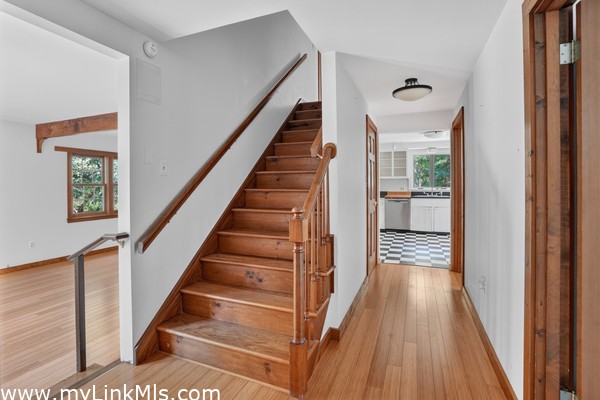 Front entry with stairs to second floor and 2 large spacious bedrooms