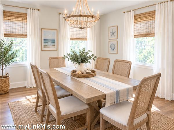 Digitally enhanced photo of the dining room