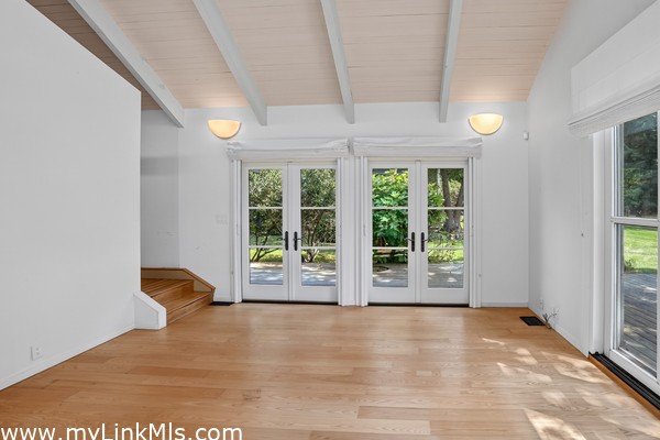 Living room and stairs to loft