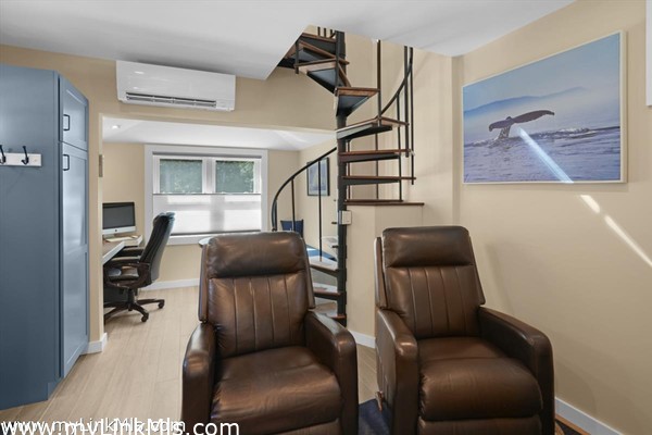 Cottage living room to office/dining area