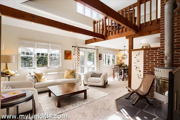 living room with lots of light from the south facing windows.
