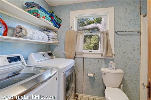 The first-floor laundry and shower bath