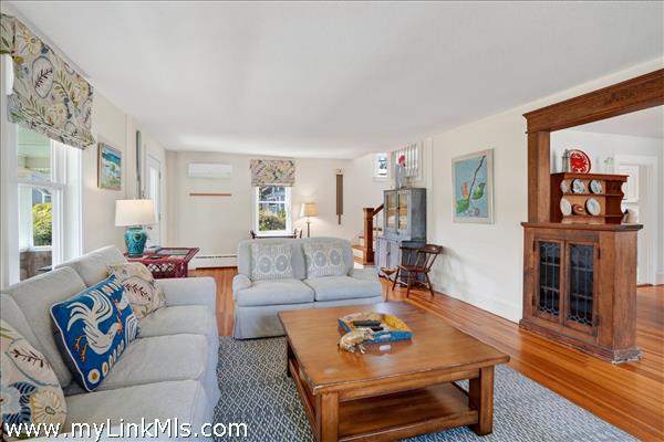 Many windows provide plenty of light for the bright interior.